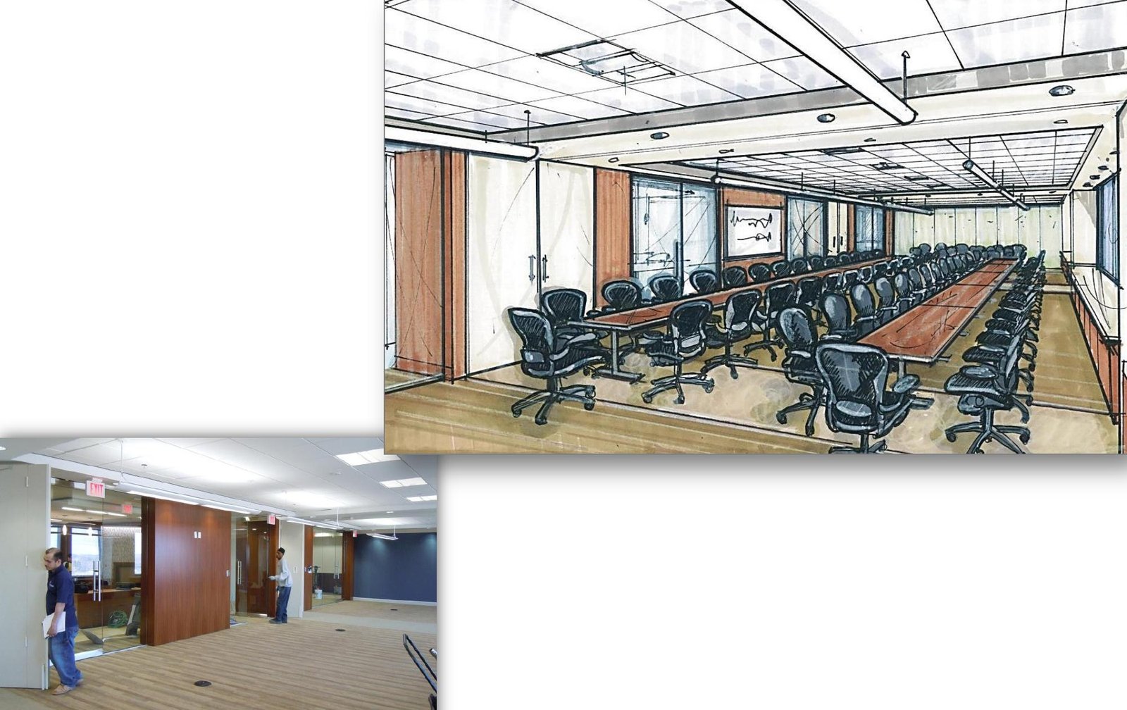 Conference center rendering for the American Academy of Physician Assistants headquarters in Alexandria Virginia &mdash; LEED-Certified 31,000 square foot fit-out by Barbara D. Currie.